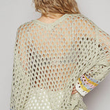 V-Neck Crochet Peace Sweater