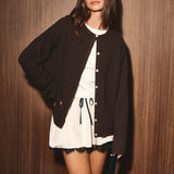 LONG SLEEVE CREW NECK SWEATER LIGHTWEIGHT CARDIGAN