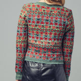 Vintage Floral Jacquard Knit Cardigan