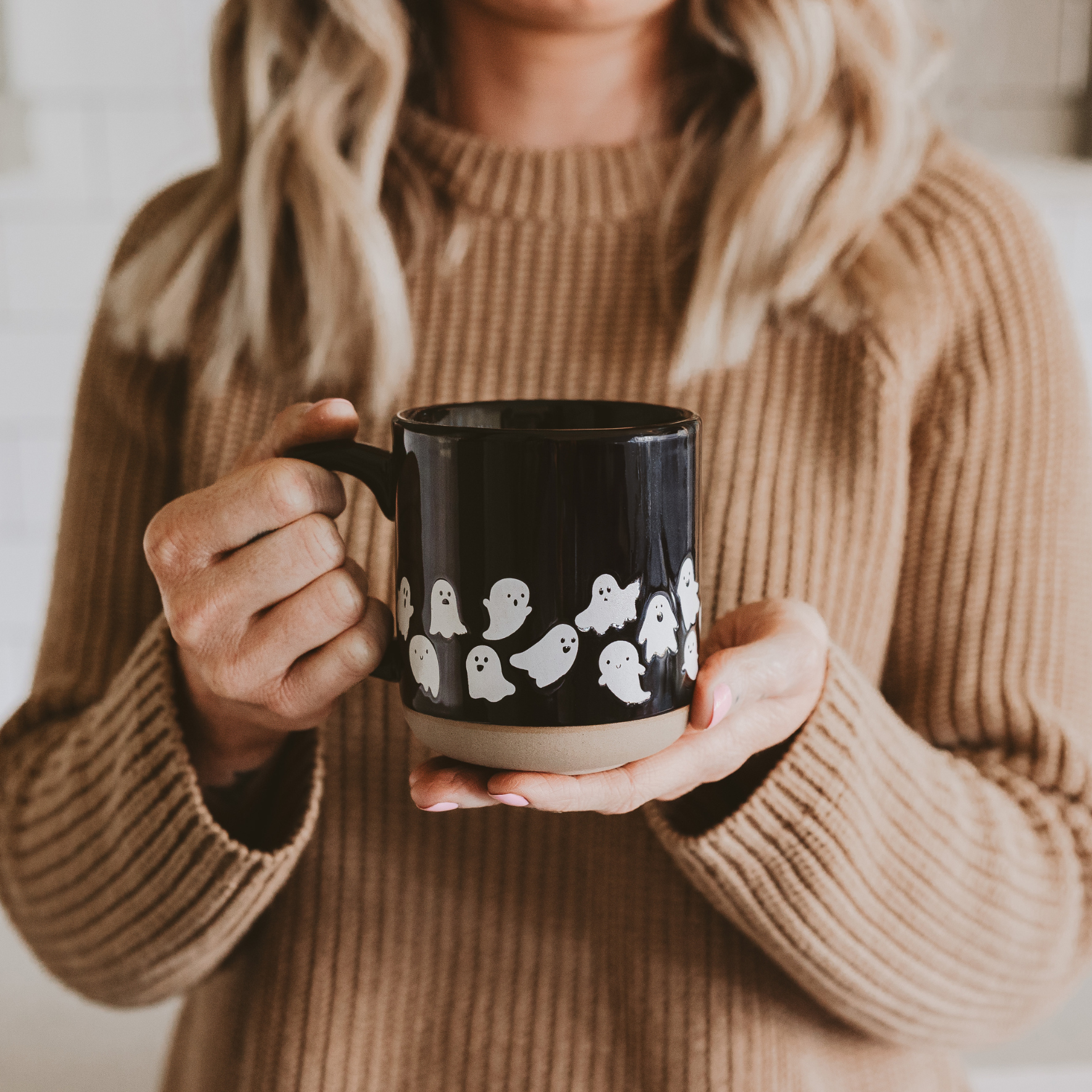 Ghost Pattern Stoneware Mug