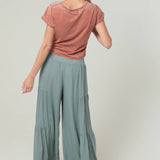 B3690-ASIS WIDE LEG PANTS WITH V YOKE WAIST BAND