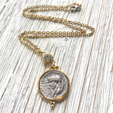 Greek Coin Pendant Necklace