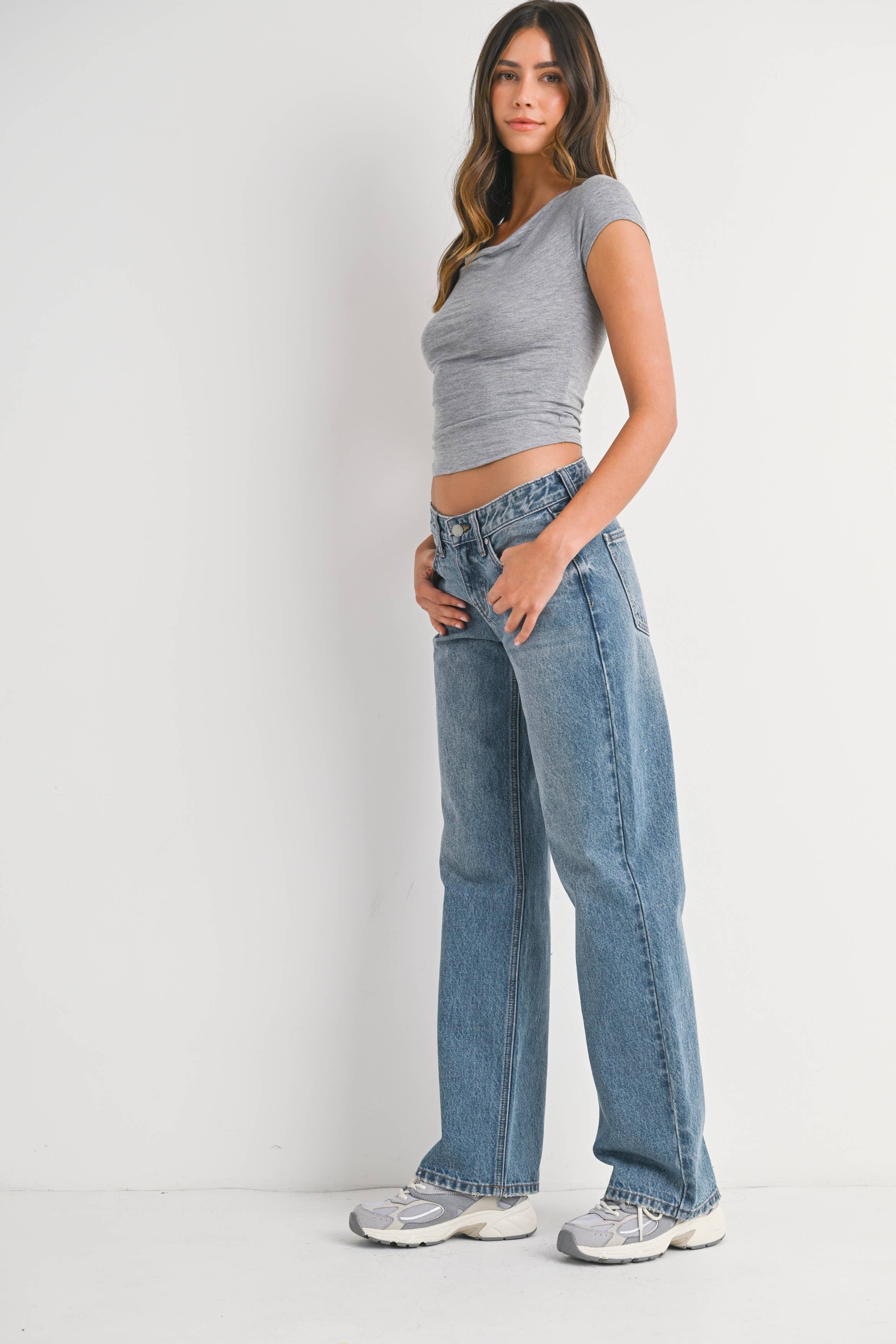 Tint Low Rise Straight Leg Jeans