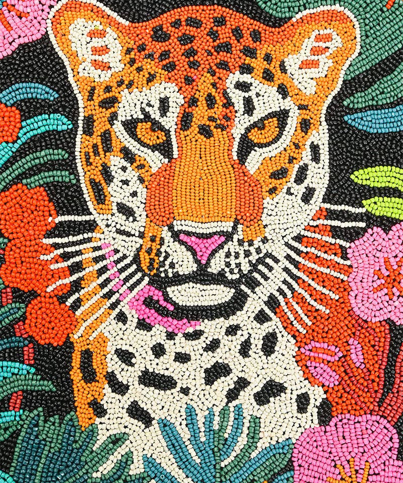 Tropical Leopard Embellished Tote