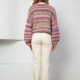Multicolored Crop Knit Cardi
