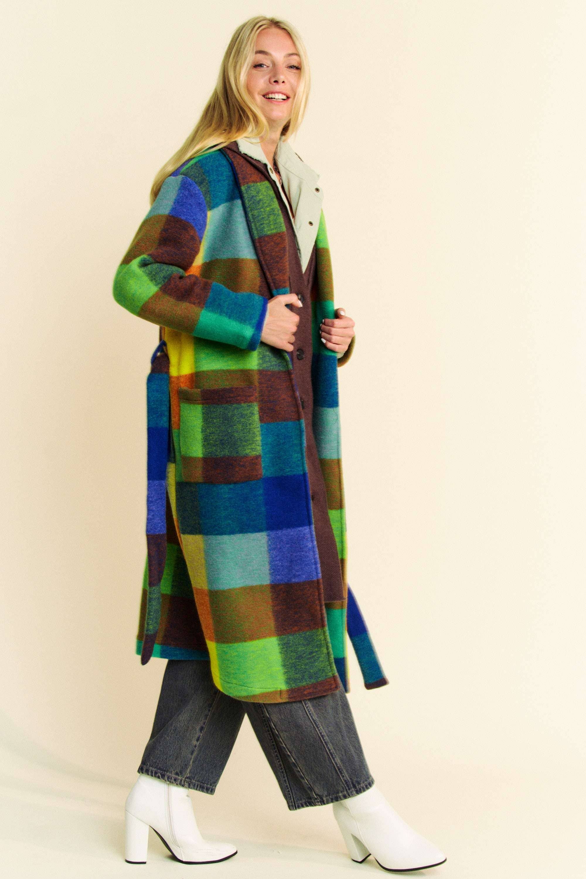 Multi Color Checker Coat