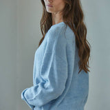 W2536 | Knit Polyester Acrylic Sweater Crew Neck Cardigan