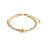 Layered Heart Bracelet - Gold