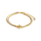 Layered Heart Bracelet - Gold
