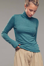 Striped Turtleneck Knit Top
