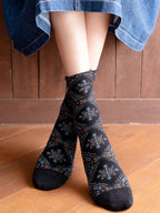 Retro Mid-calf Patterned Socks
