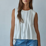 L9117 | Knit Rayon Spandex Jersey Round Neck Sleeveless Top