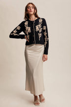 Embroidered Floral Knit Cardigan