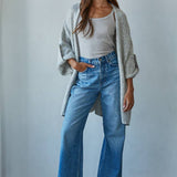 Quarter Sleeve Open Front Cardigan