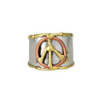 Mixed Metal Peace Sign Ring