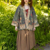 "The Messenger" Fleece Cottage Cardigan Jacket w/ Joan of Arc