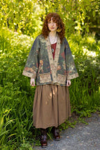 "The Messenger" Fleece Cottage Cardigan Jacket w/ Joan of Arc