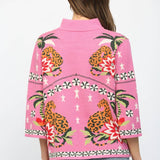 FRONT NECK TIE PRINT KNIT SWEATER FW10530