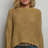 Solid Color Oversized Chunky Knit Pullover Soft Sweater Top