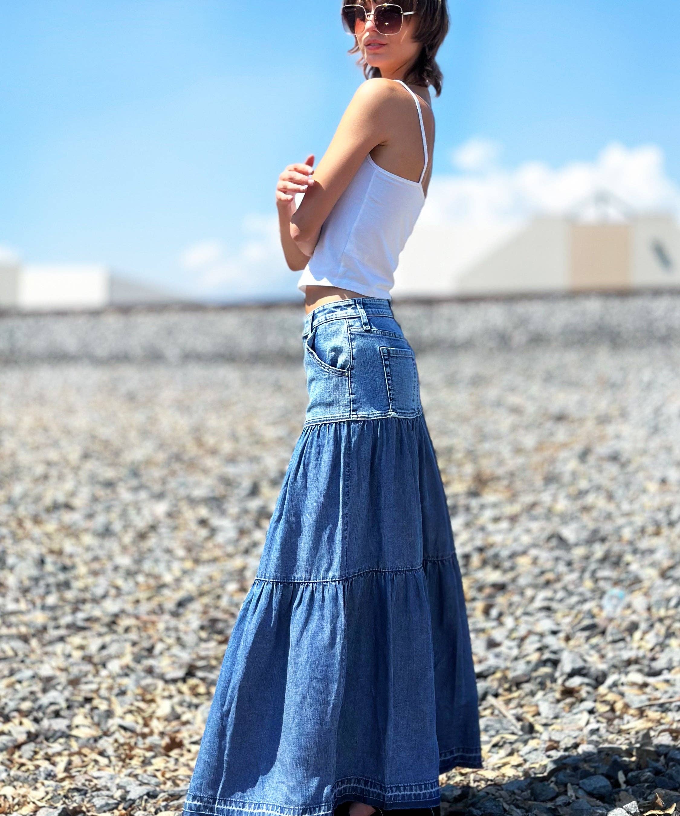 Denim Maxi Skirt