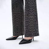 High Rise Leopard Print Wide Leg Pants