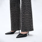 High Rise Leopard Print Wide Leg Pants