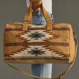 Tan, Camel & Teal Aztec Duffel