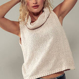 Sleeveless Cowl Neck Crochet Top