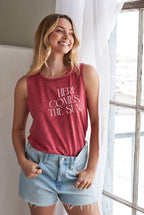 "HERE COMES THE SUN" Mineral Graphic Tank Top