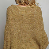 Solid Color Oversized Chunky Knit Pullover Soft Sweater Top