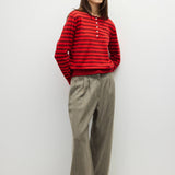 The Virginia Sweater | Henley Color Pop Cardigan
