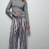 Striped Turtleneck Knit Top
