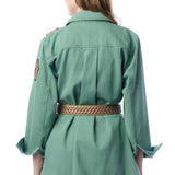 Michelle Jacket | Teal Green Embellished Floral Button Up