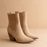 The Lydia | Almond Suede Bootie