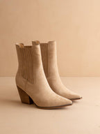 The Lydia | Almond Suede Bootie