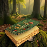 Vintage Mushroom Genuine Leather Journal with Lock: Handmade