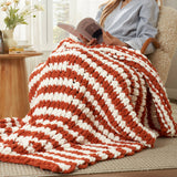 AH Handmade Chunky Knit Cable Knitted Crochet Blanket
