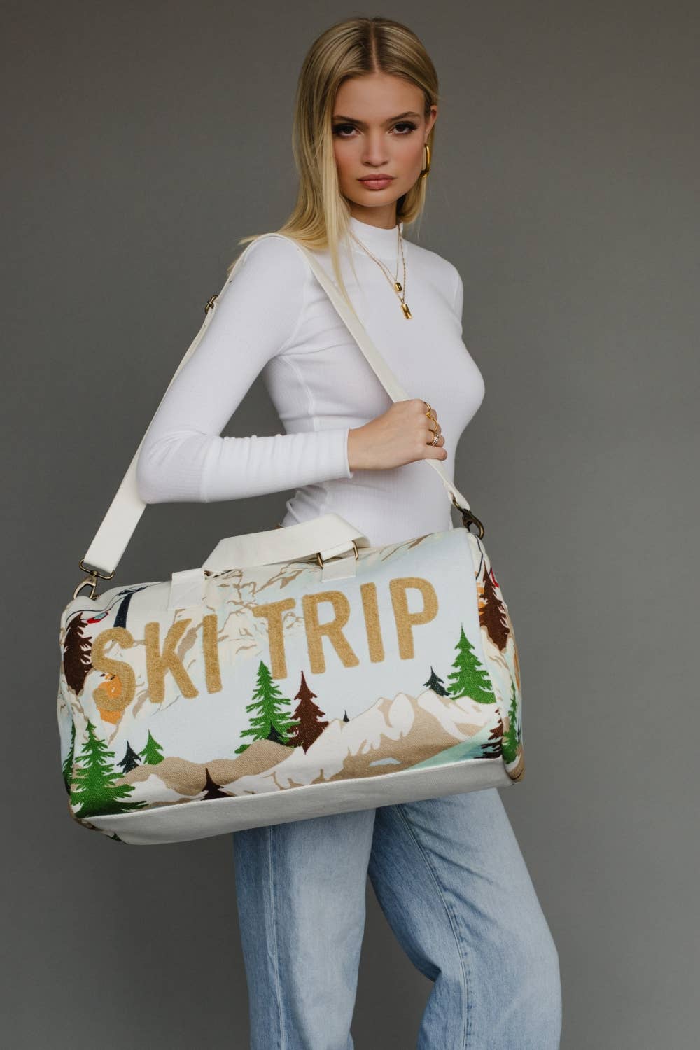 Lt. Blue "Ski Trip" Scene Duffel