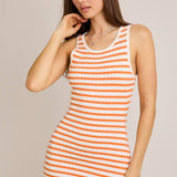 Sleeveless Round Neck Ribbed Sweater Dress
