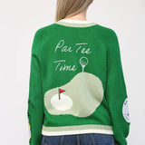 GOLF EMBROIDERED PATCH CARDIGAN LW2119