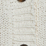 Holiday Applique Button Front Cropped Knit Cardigan Sweater