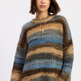 OVERSIZED KNIT STRIPED SWEATER