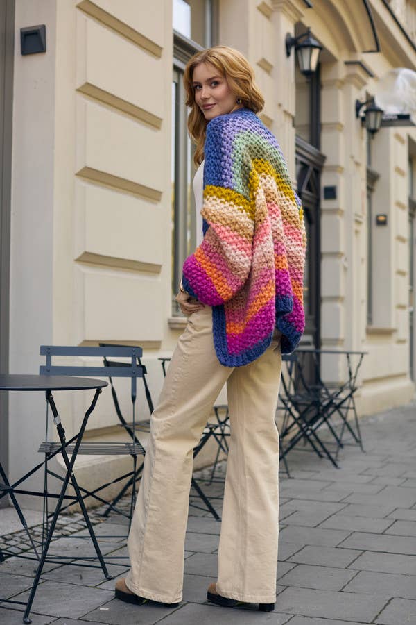 Rainbow Knitted Cardigan