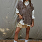 Oversized Knit Sweater Vest