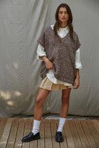 Oversized Knit Sweater Vest