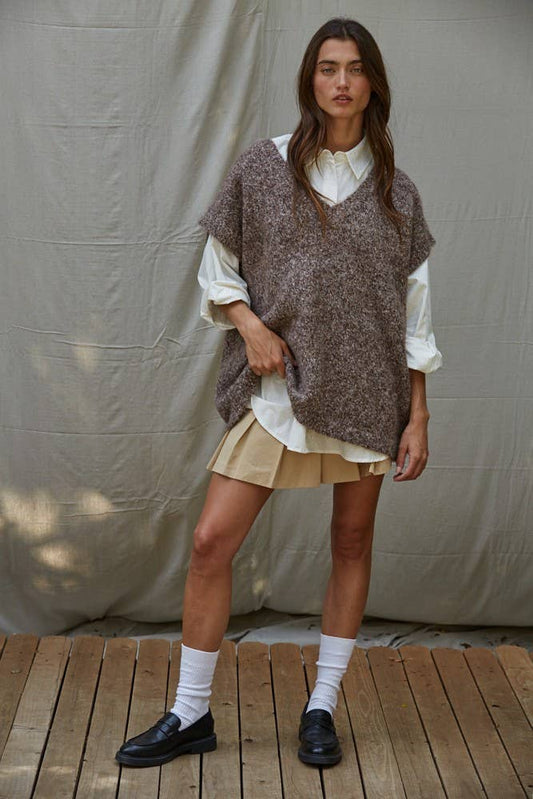 Oversized Knit Sweater Vest