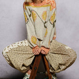 Orange Print Sweater