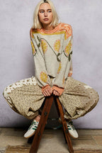 Orange Print Sweater