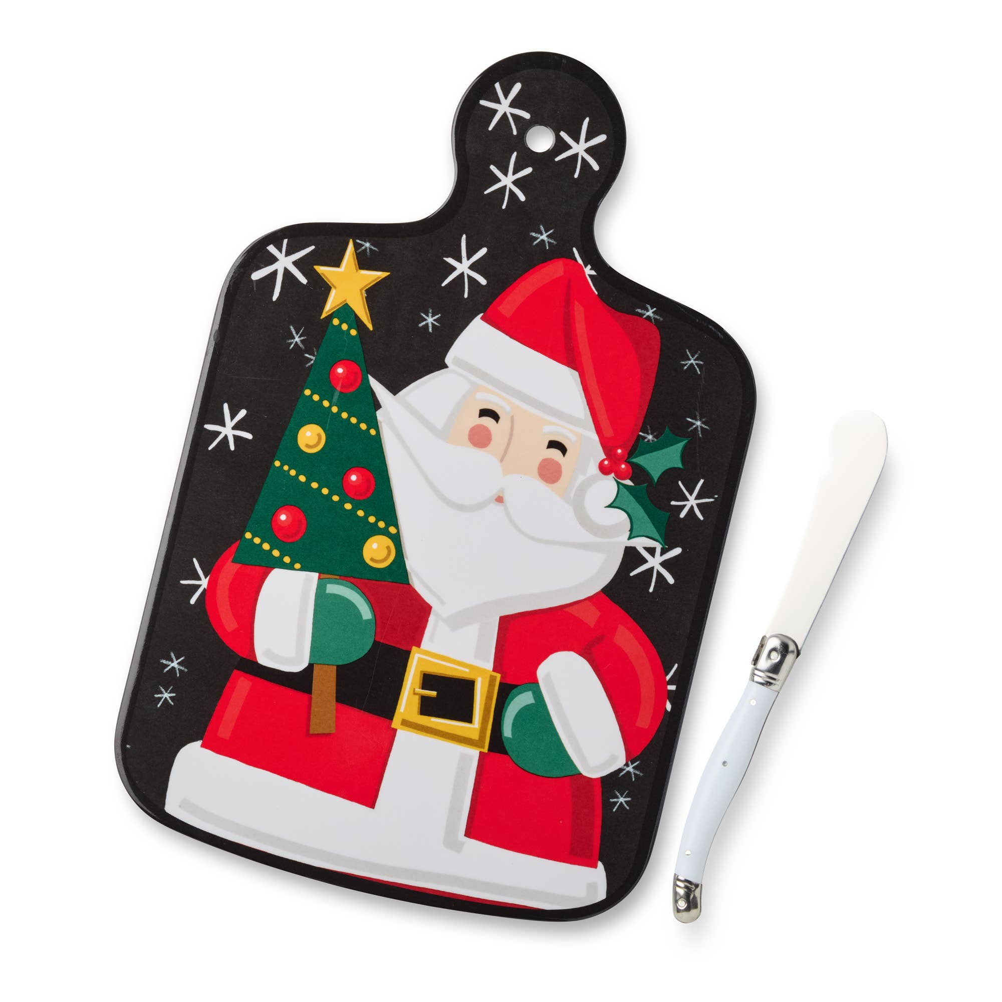 Christmas Whimsy Santa Cheese Board & Knife Set