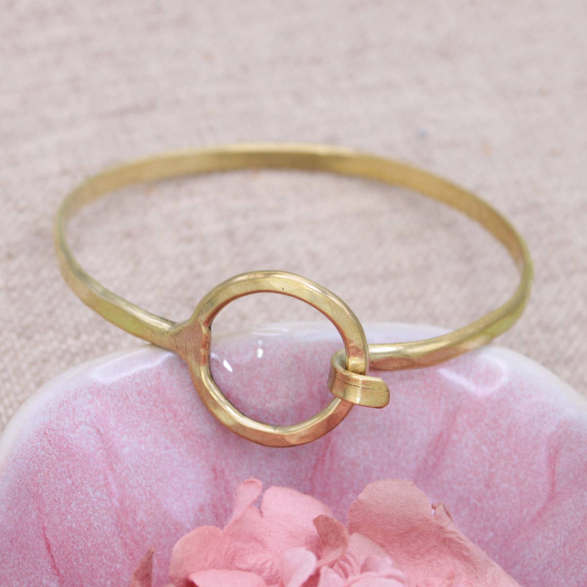 Circle of Trust Gold Hammered Cuff Bracelet